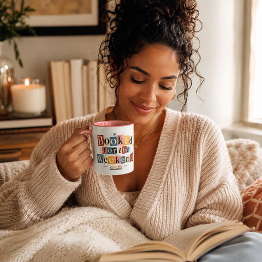 Booked for the Weekend Accent Coffee Mug - Cute Book Lover Cup