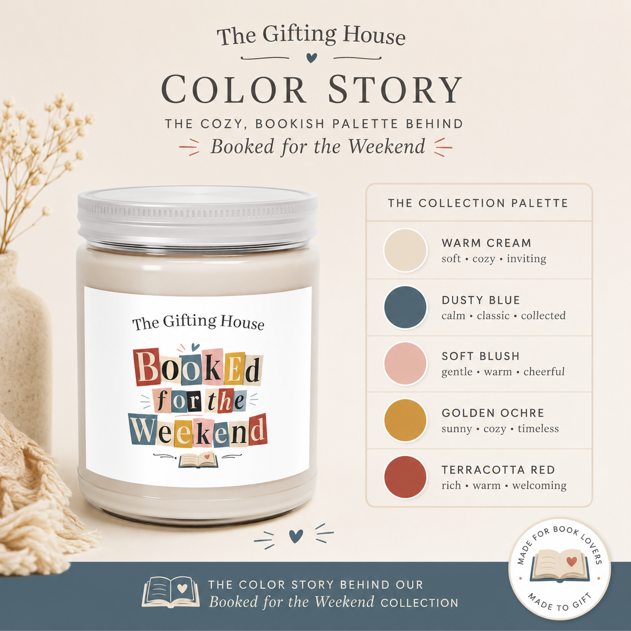 Bookish Soy Candle 9oz - Booked for the Weekend Reader Gift