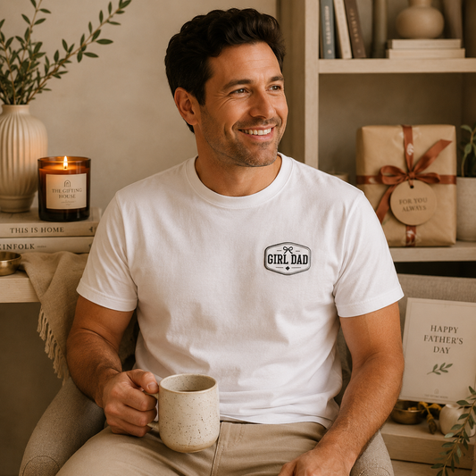 Girl Dad Embroidered T‑Shirt – Retro Tee Proud Fathers Gift