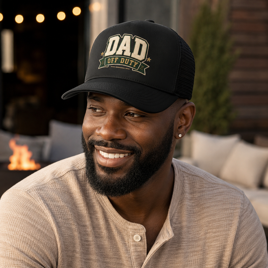 Dad Off Duty Trucker Hat - Vintage Patch Cap for Fathers Day Gift
