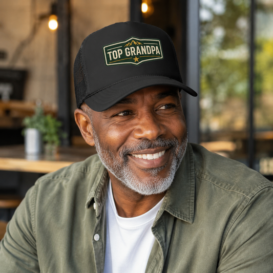 Top Grandpa Trucker Hat – Vintage Patch Fathers Day Gift