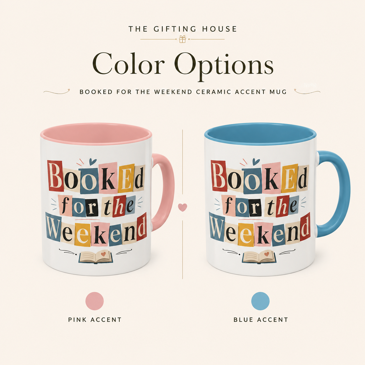 Booked for the Weekend Accent Coffee Mug - Cute Book Lover Cup