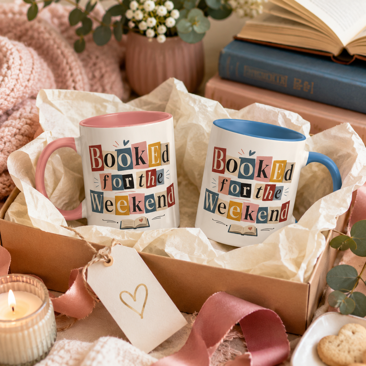 Booked for the Weekend Accent Coffee Mug - Cute Book Lover Cup