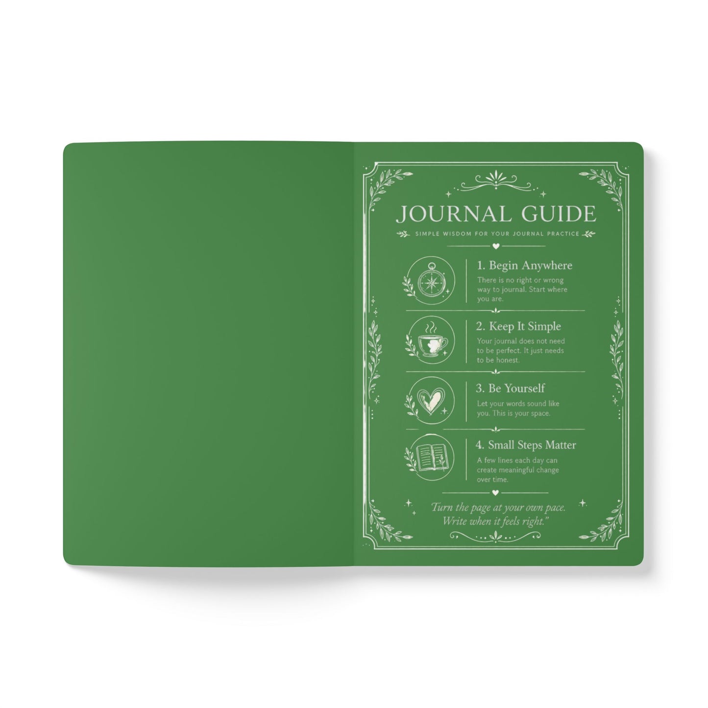 Becoming Begins with One Page Daily Journal - Green