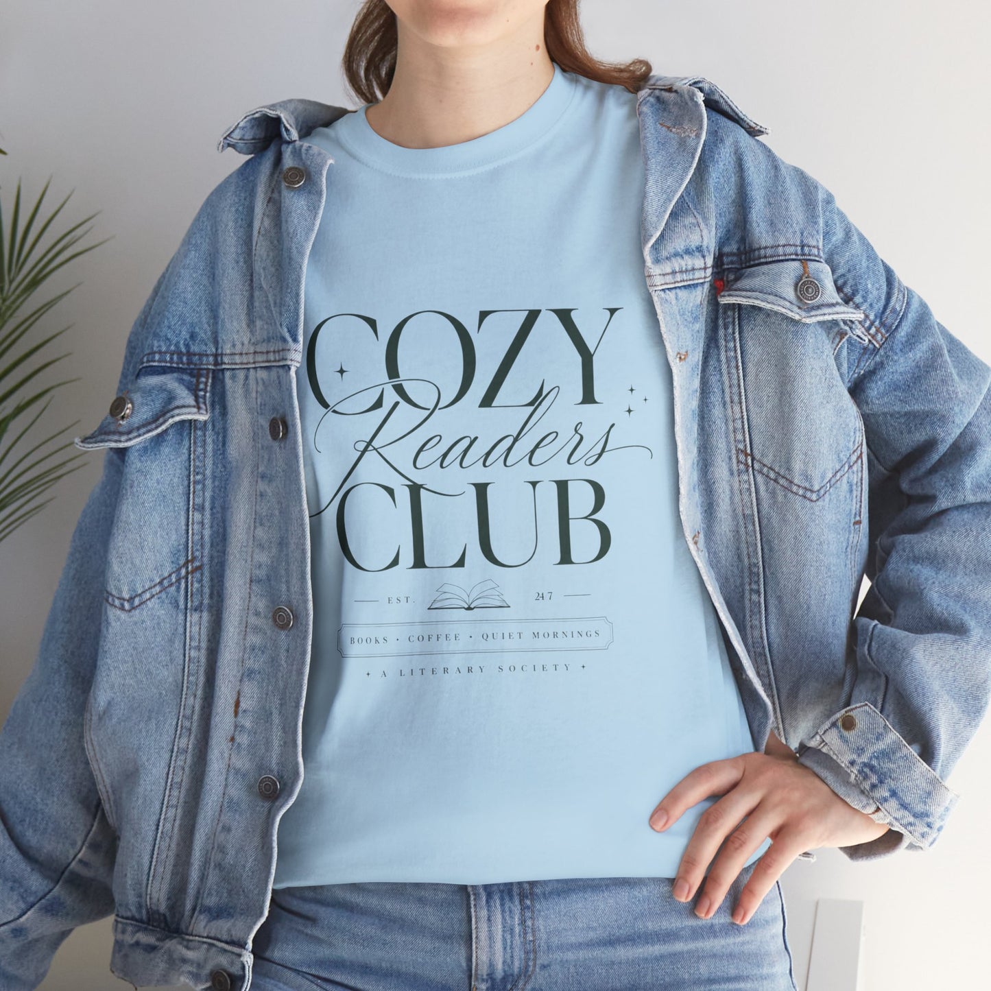 Cozy Readers Club T-Shirt - Elegant Book Lover Tee