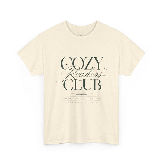 Cozy Readers Club T-Shirt - Elegant Book Lover Tee