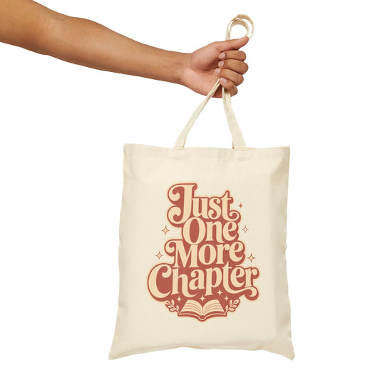 "Just One More Chapter" Book Lover Canvas Tote — Book Lover Gift