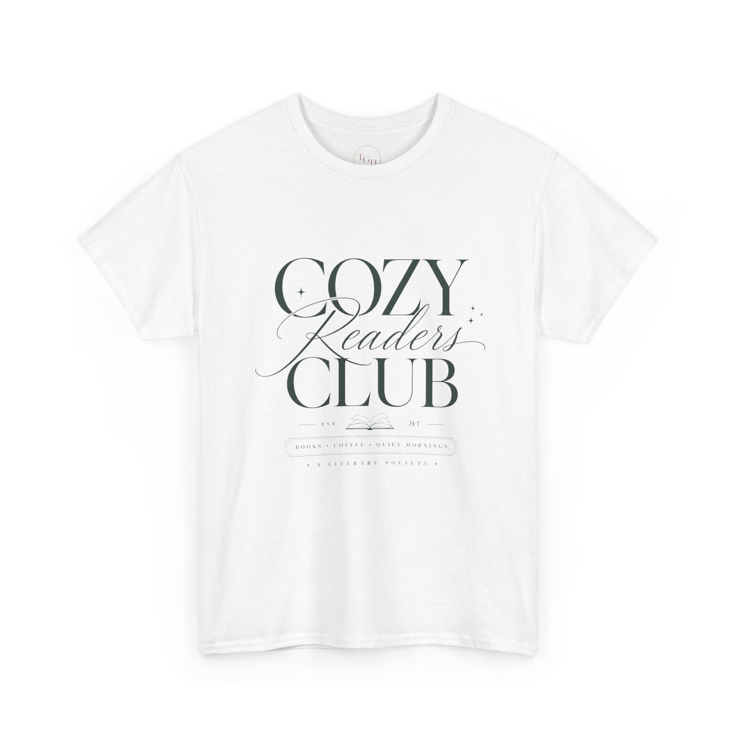 Cozy Readers Club T-Shirt - Elegant Book Lover Tee