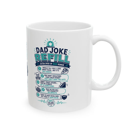 Funny Emergency Dad Jokes Coffee Cup (11oz)— Father Day Gift