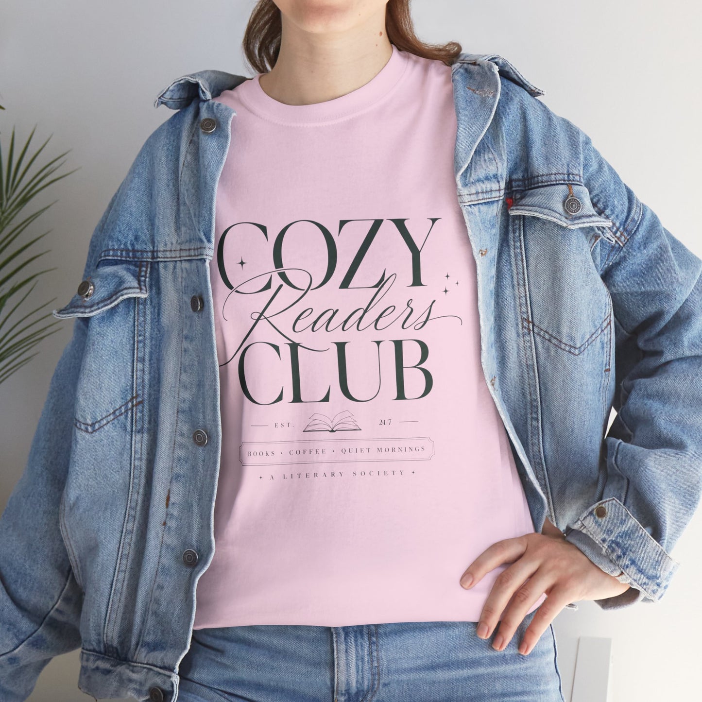 Cozy Readers Club T-Shirt - Elegant Book Lover Tee