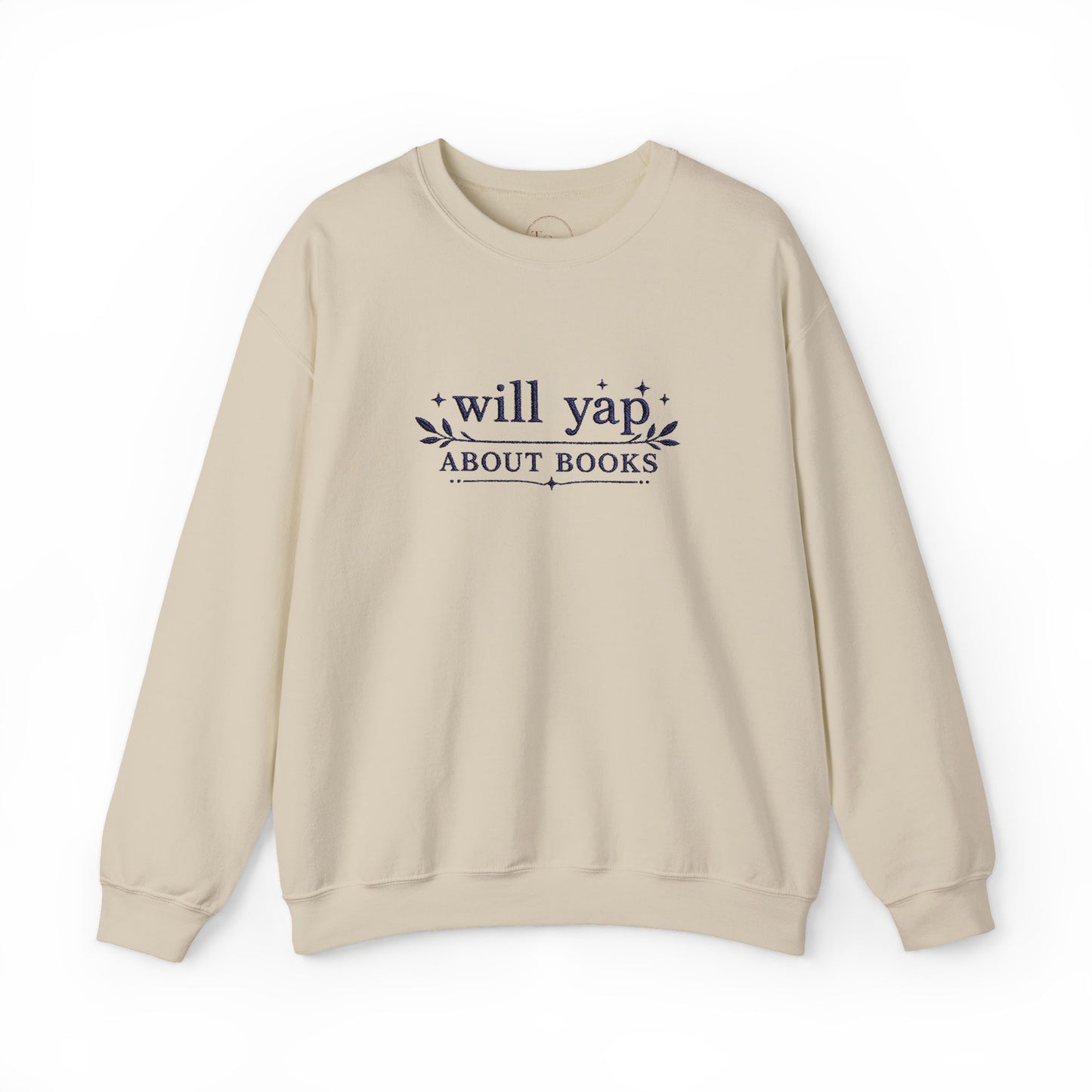 "Will Yap About Books" Cozy Reader Pullover — Crewneck Sweatshirt Gift