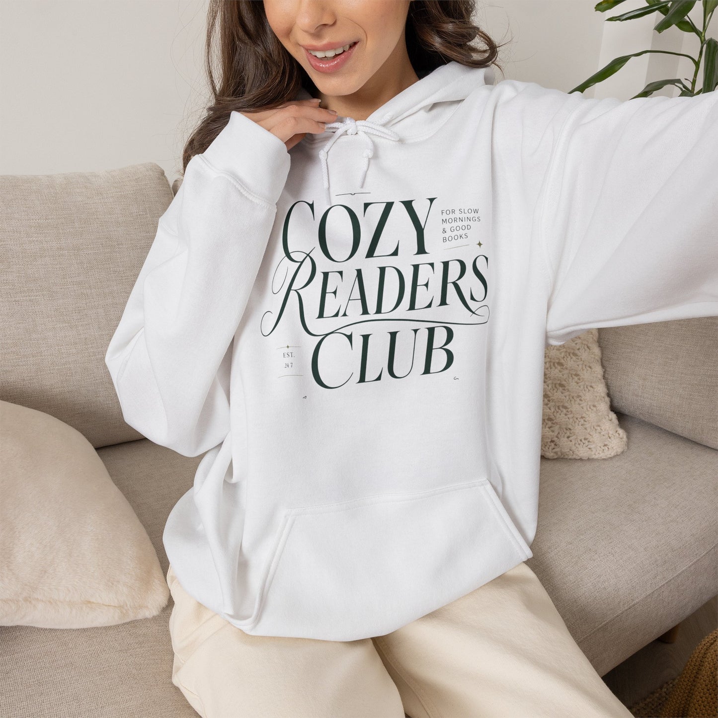 Cozy Readers Club Hoodie - Pullover for Book Lovers