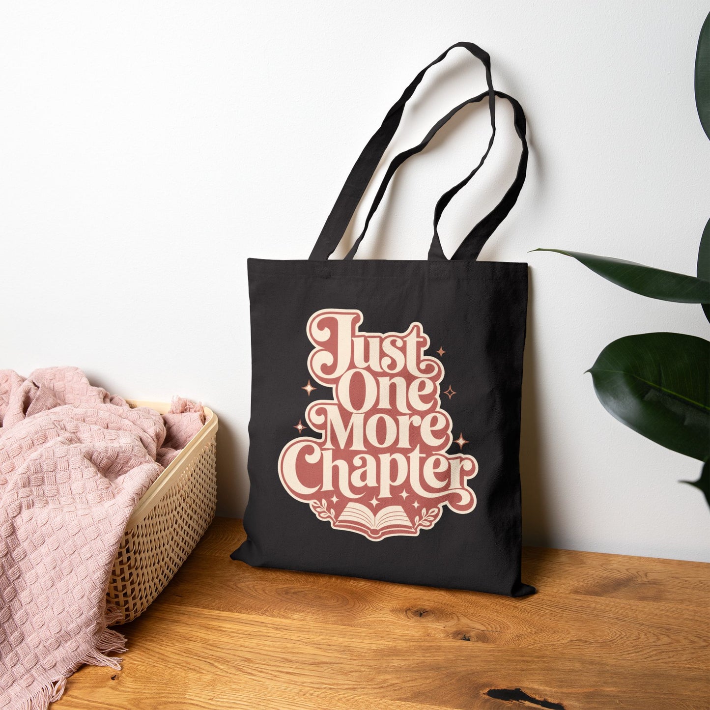 "Just One More Chapter" Book Lover Canvas Tote — Book Lover Gift