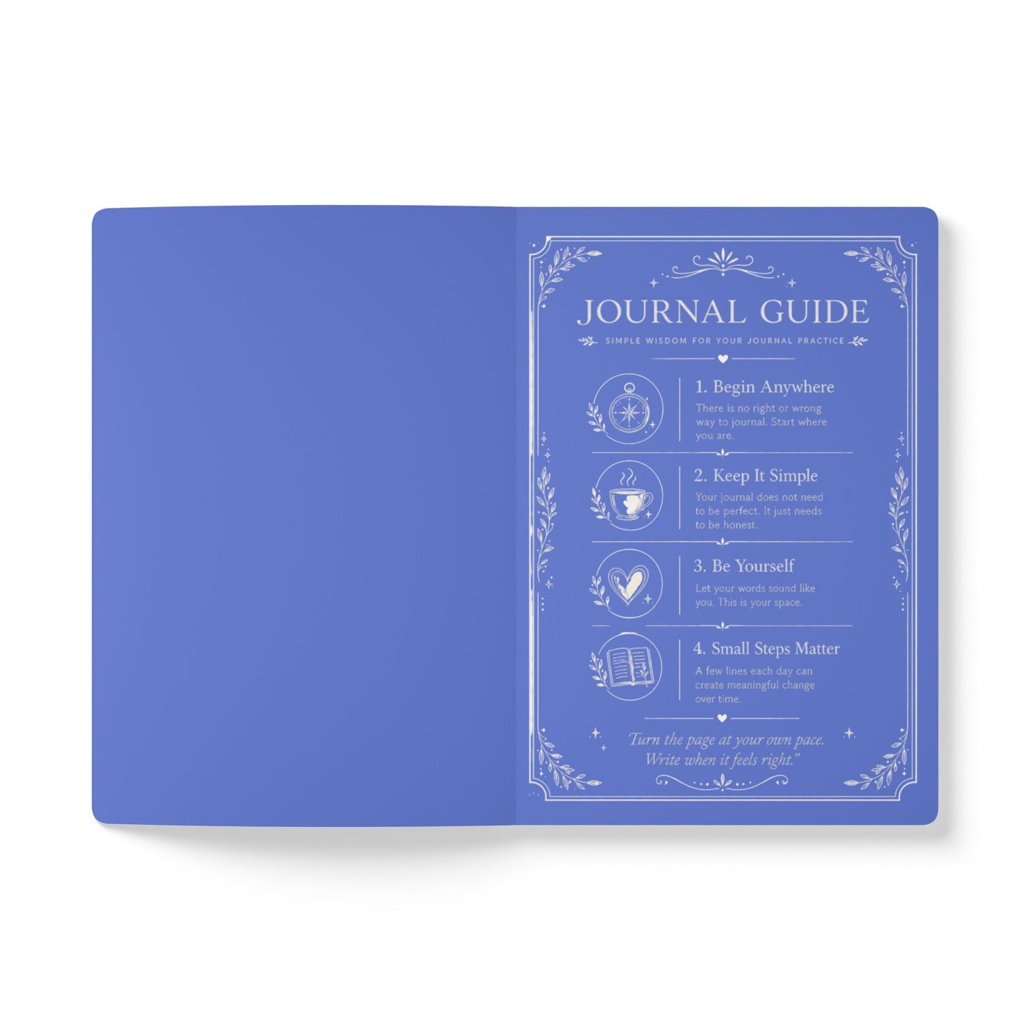 Becoming Begins with One Page Daily Journal - Blue