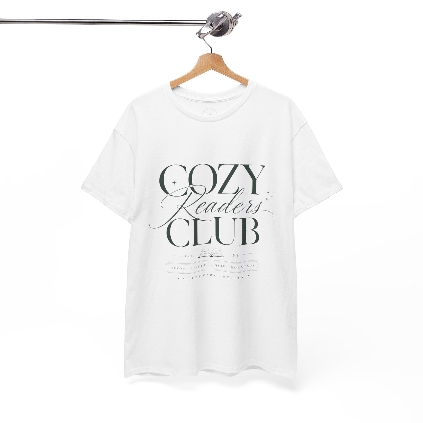 Cozy Readers Club T-Shirt - Elegant Book Lover Tee