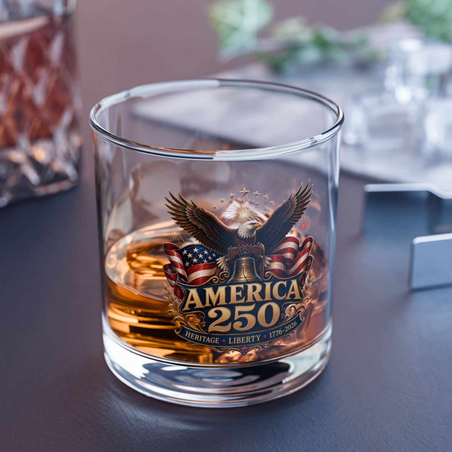 Stars, Stripes & Bourbon Whiskey Glass — America 250th Anniversary 10oz Bourbon Glass
