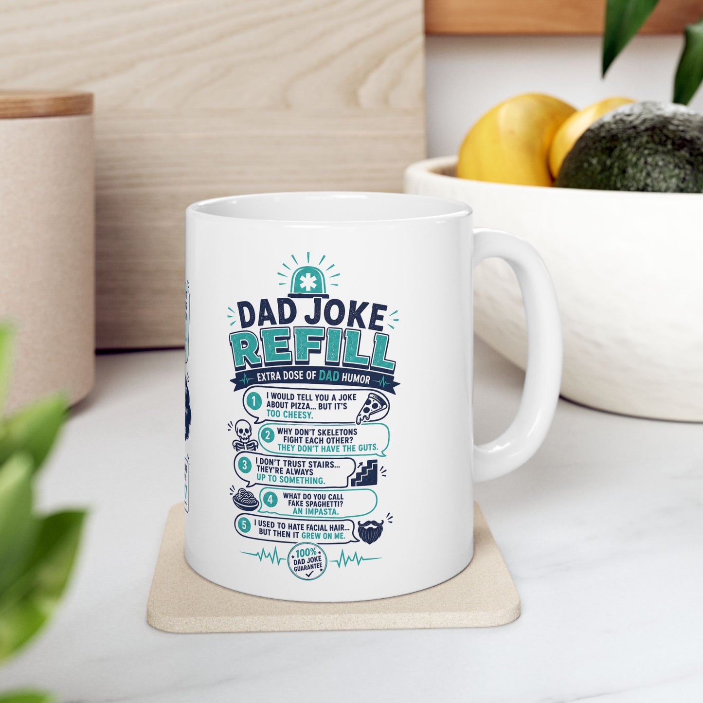 Funny Emergency Dad Jokes Coffee Cup (11oz)— Father Day Gift