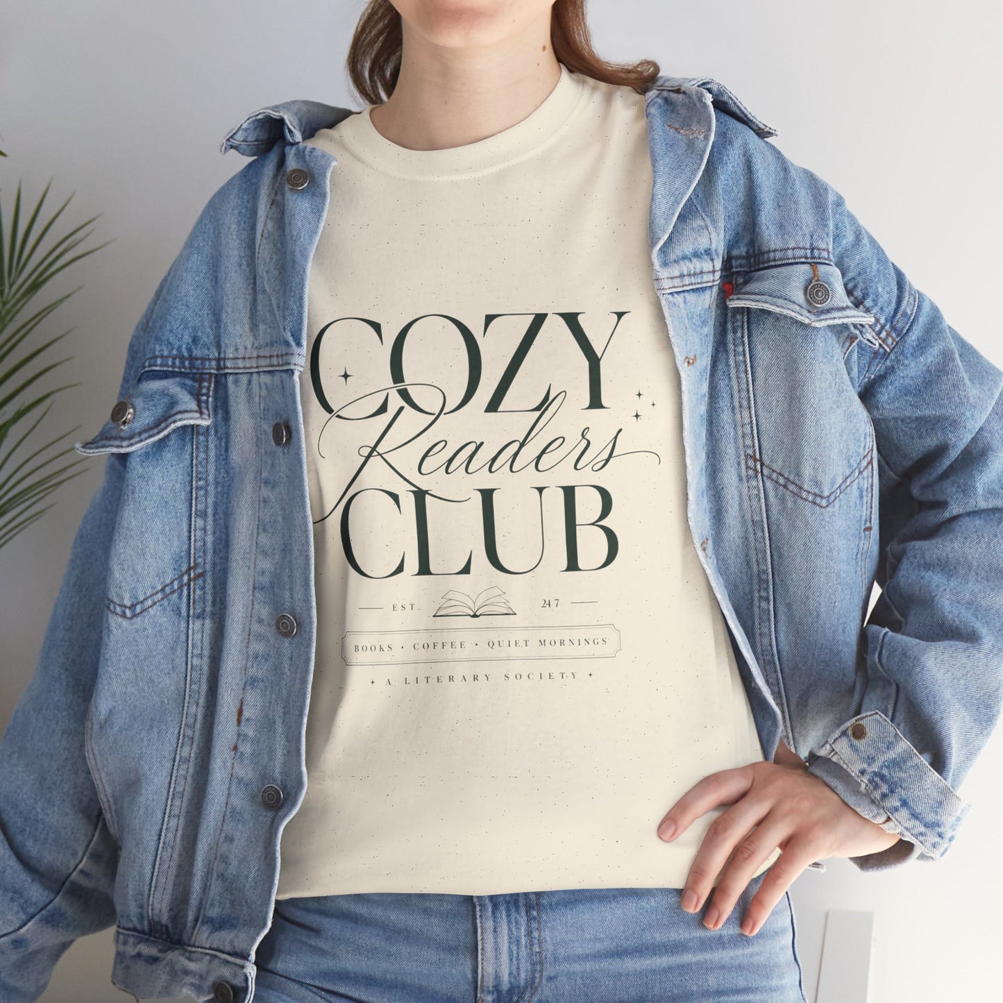 Cozy Readers Club T-Shirt - Elegant Book Lover Tee