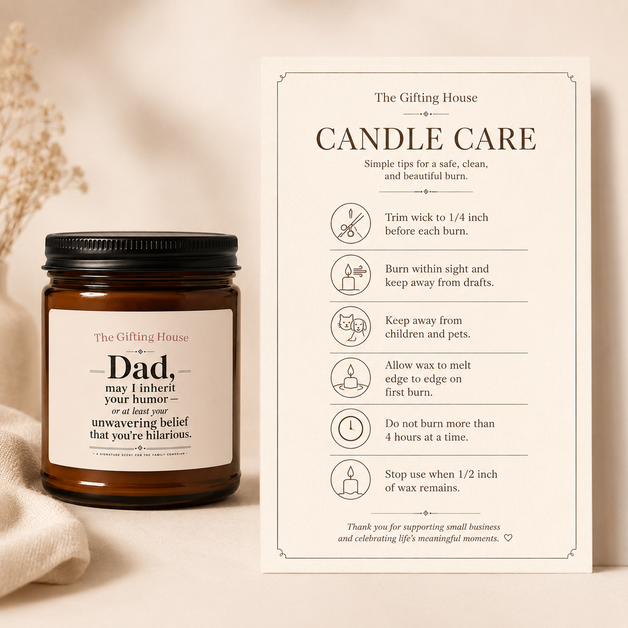 Endless Punchlines Soy Candle —  Father's Gift