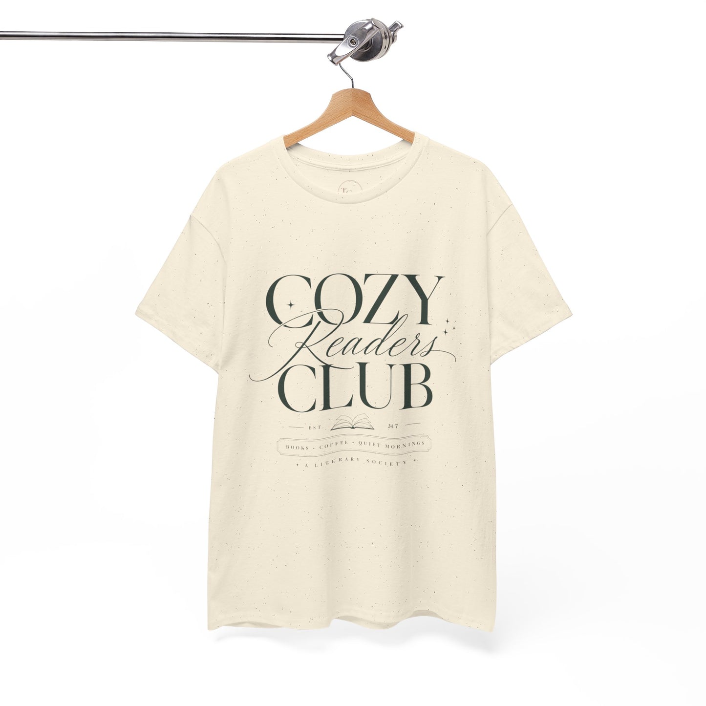 Cozy Readers Club T-Shirt - Elegant Book Lover Tee