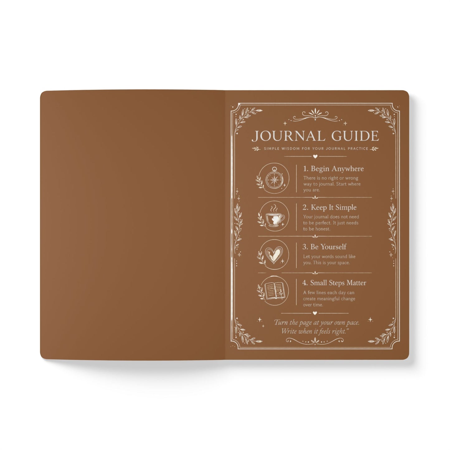 Becoming Begins with One Page Daily Journal - Brown