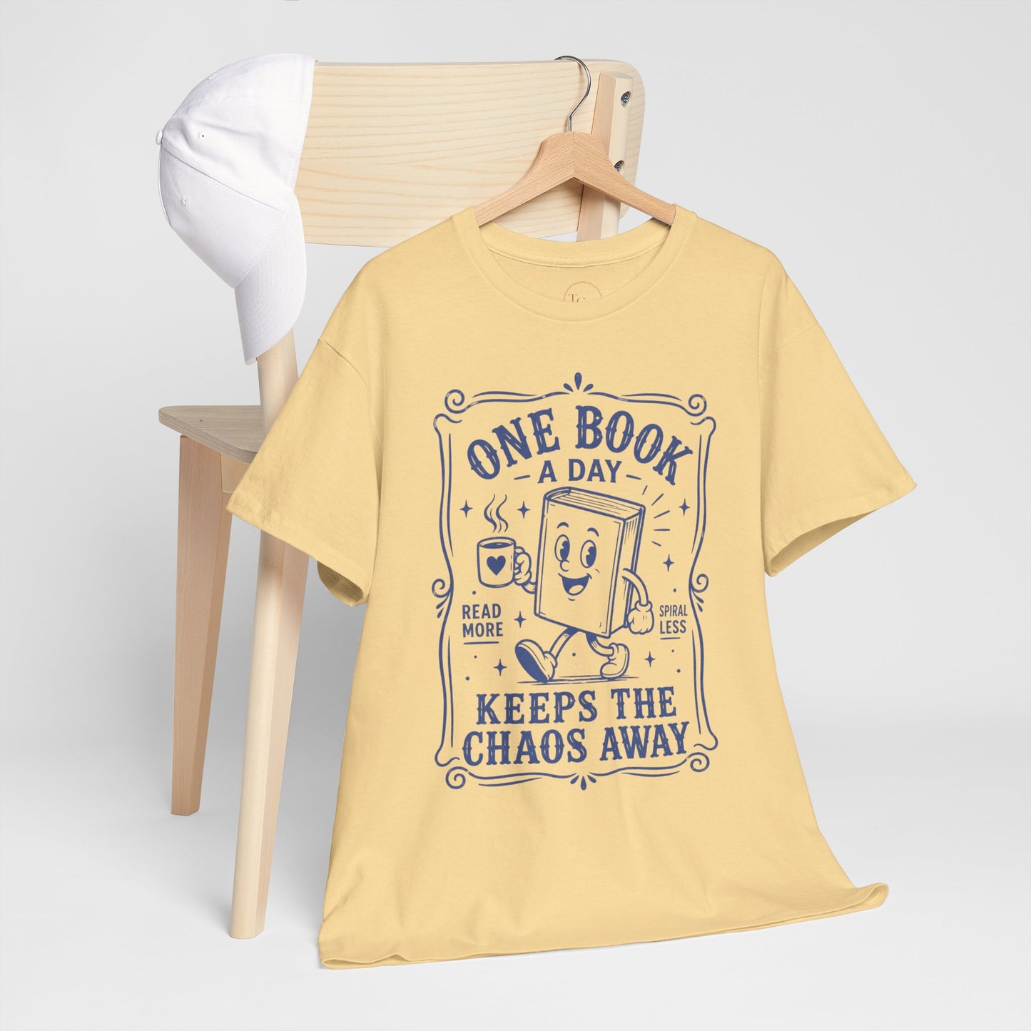 One Book a Day Keeps the Chaos Away T-Shirt — Book Lover Gift