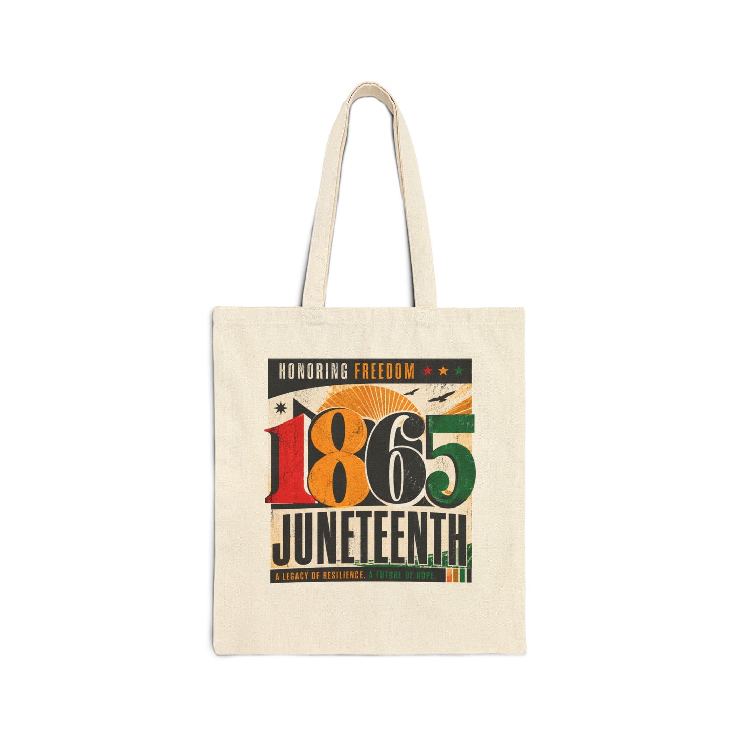 Honoring Freedom Cotton Canvas Tote — Juneteenth Gift