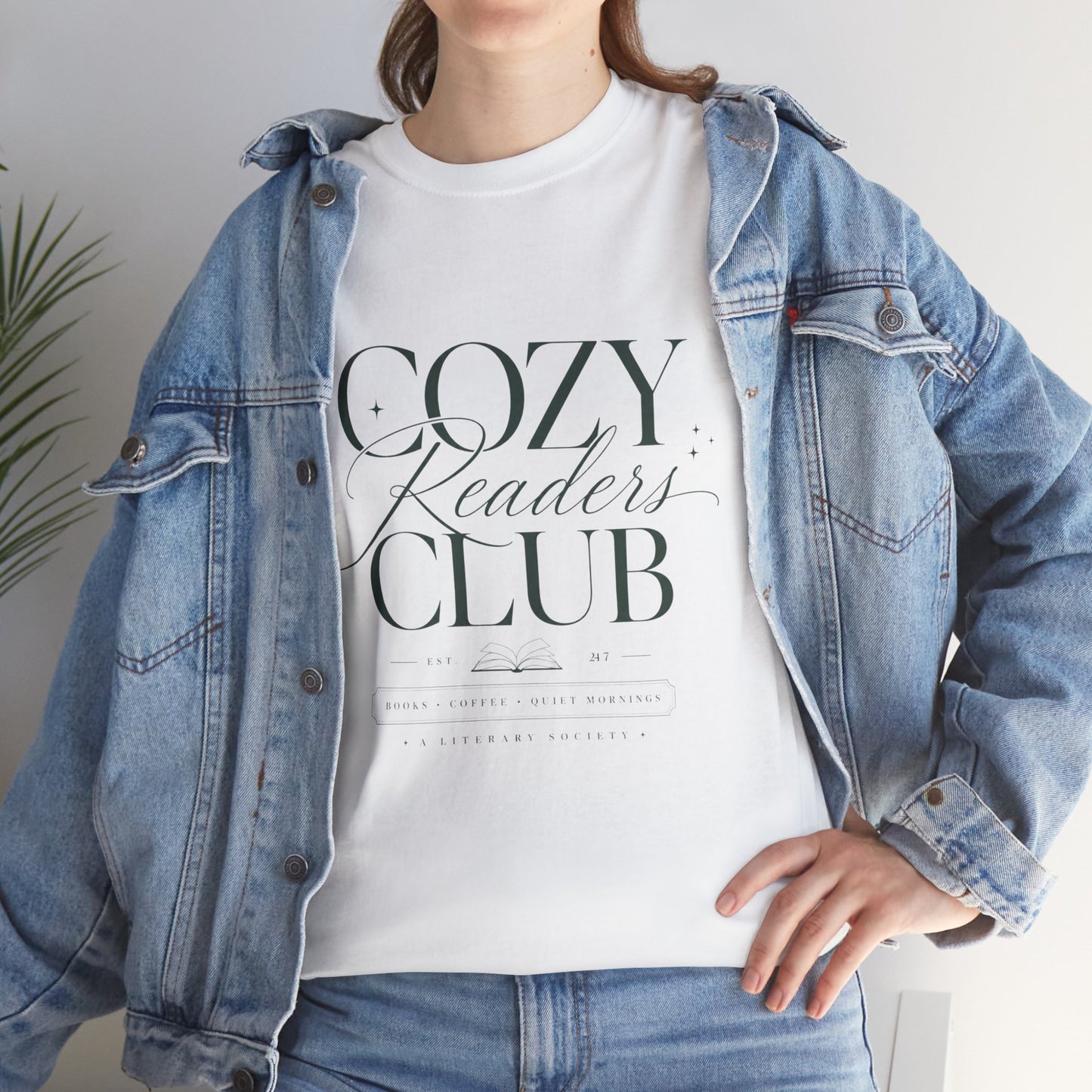 Cozy Readers Club T-Shirt - Elegant Book Lover Tee