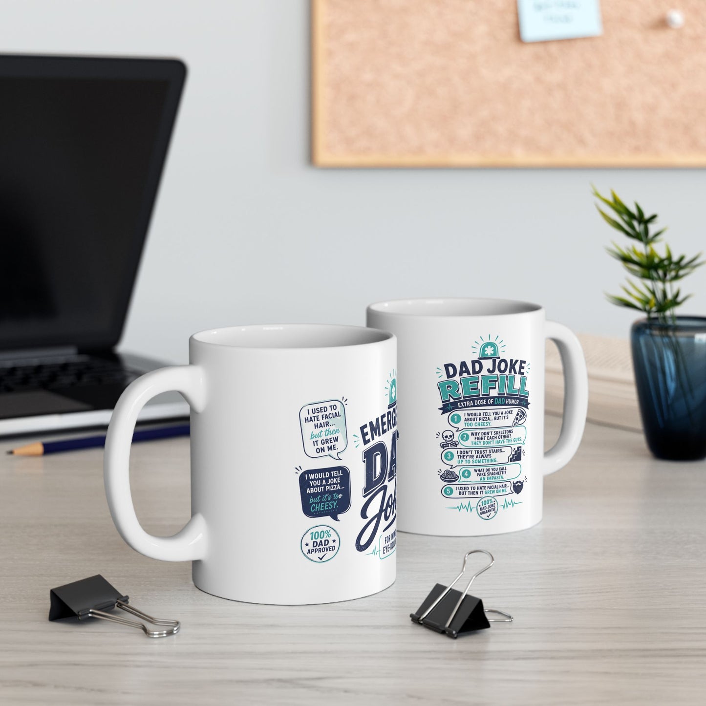 Funny Emergency Dad Jokes Coffee Cup (11oz)— Father Day Gift