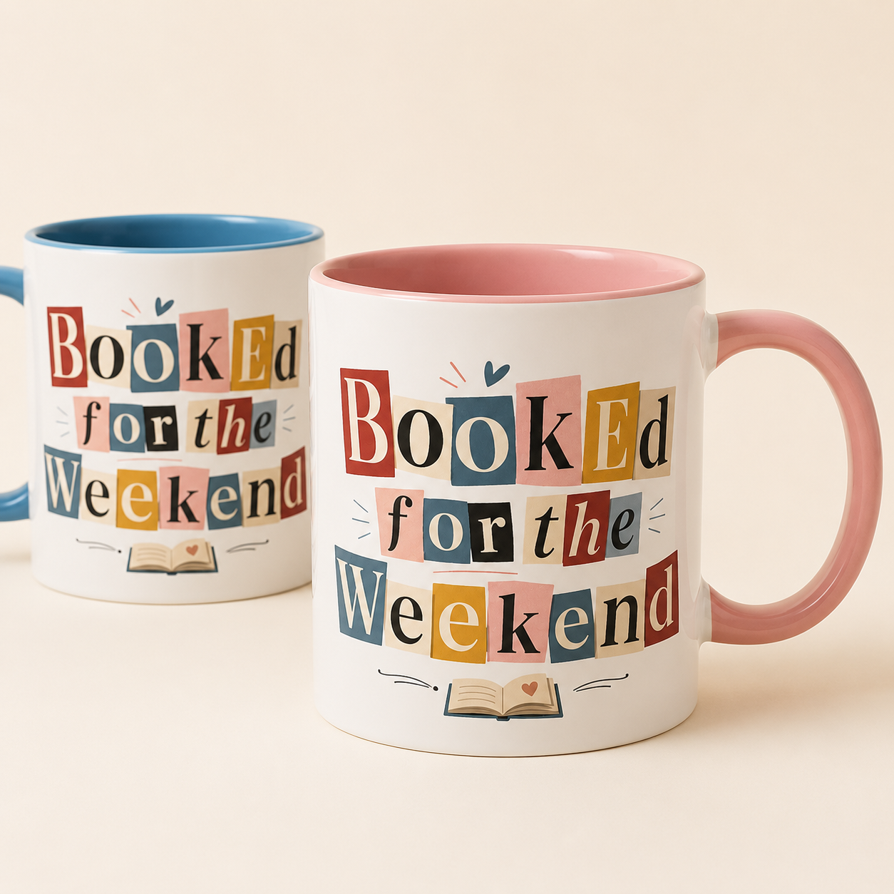 Booked for the Weekend Accent Coffee Mug - Cute Book Lover Cup