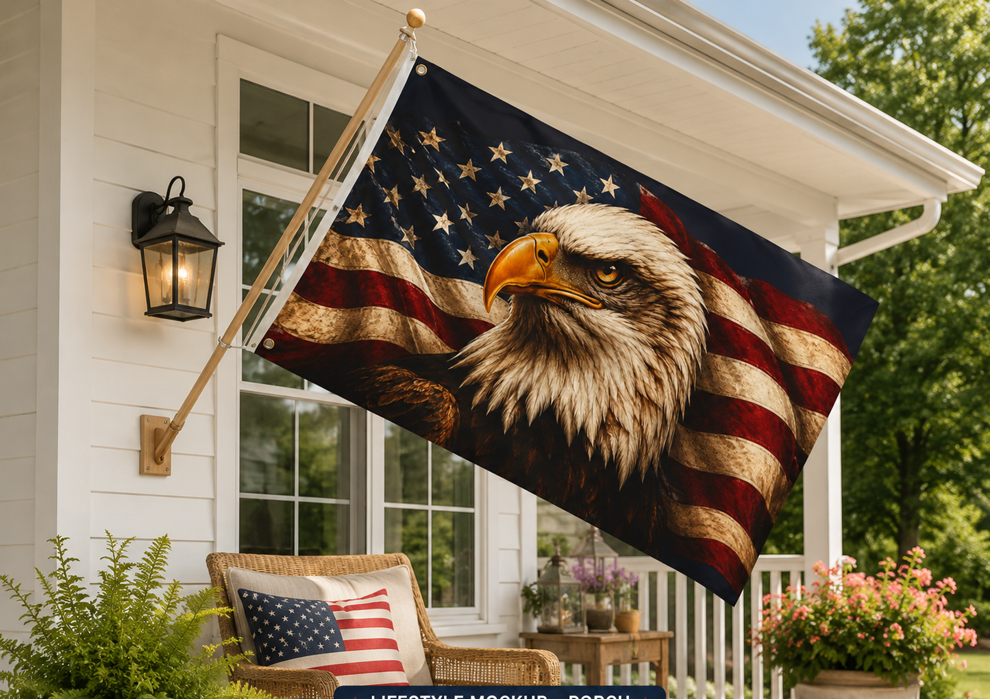American Eagle Flag — 4th of July Patriotic Decor