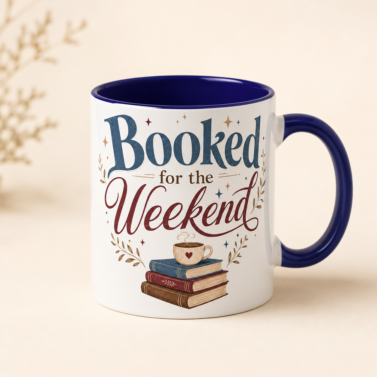 Booked for the Weekend Mug - Cozy Book Lover Coffee Cup