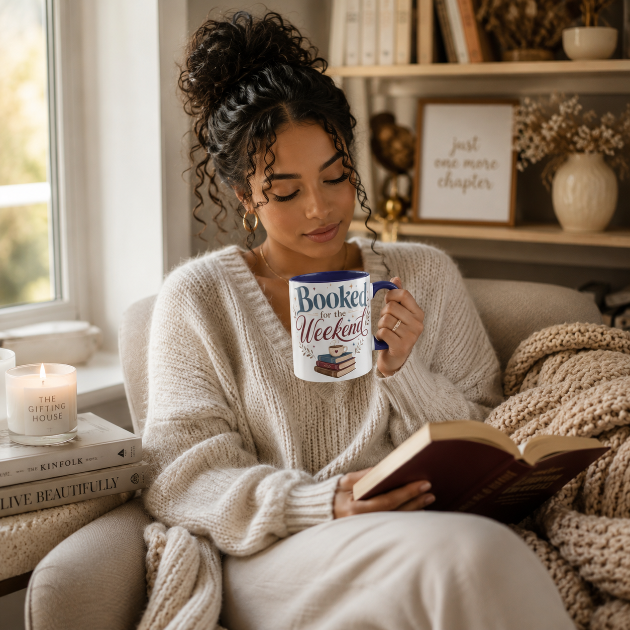Booked for the Weekend Mug - Cozy Book Lover Coffee Cup