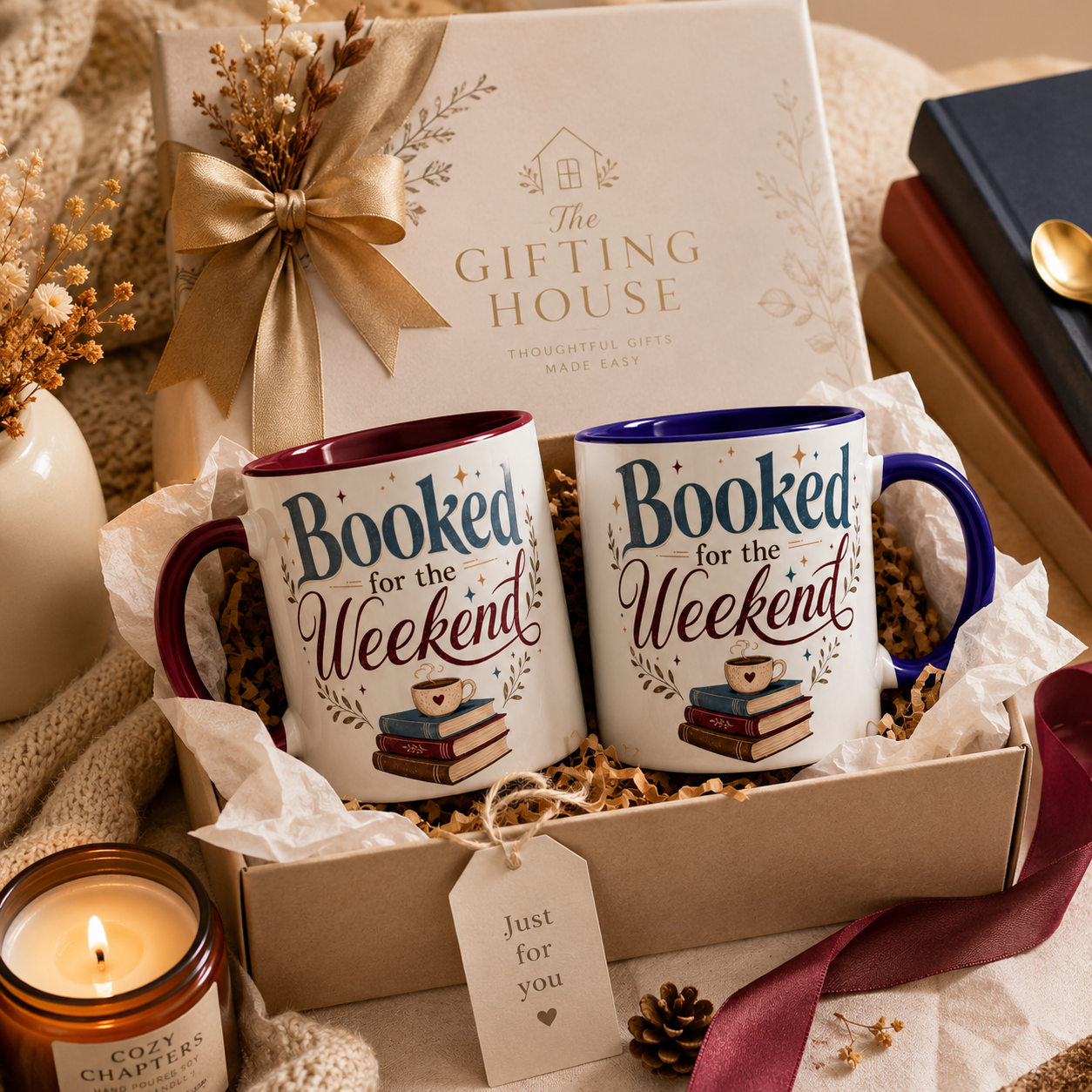 Booked for the Weekend Mug - Cozy Book Lover Coffee Cup