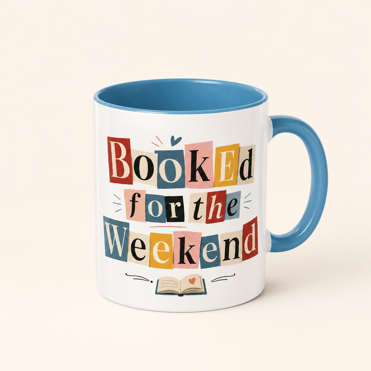Booked for the Weekend Accent Coffee Mug - Cute Book Lover Cup
