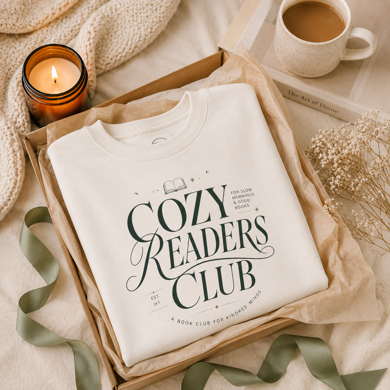 Cozy Readers Club Sweatshirt - Book Lover Crewneck