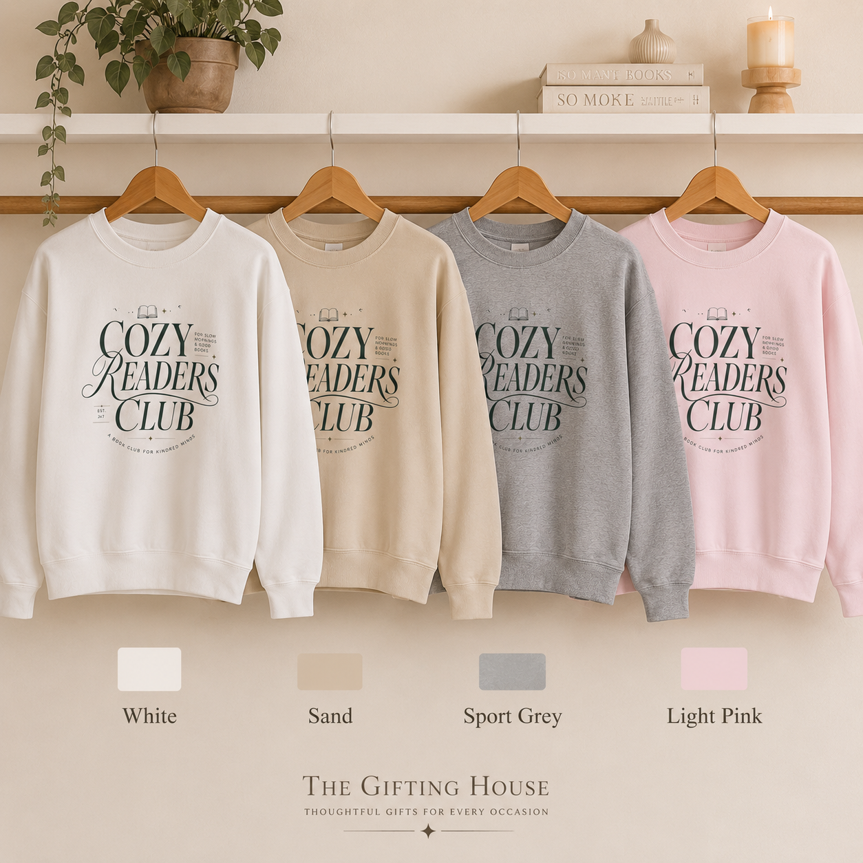Cozy Readers Club Sweatshirt - Book Lover Crewneck