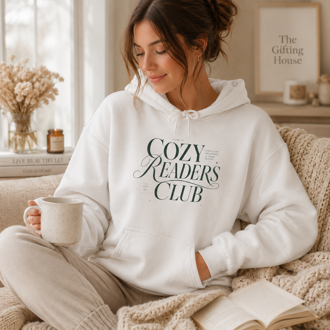 Cozy Readers Club Hoodie - Pullover for Book Lovers
