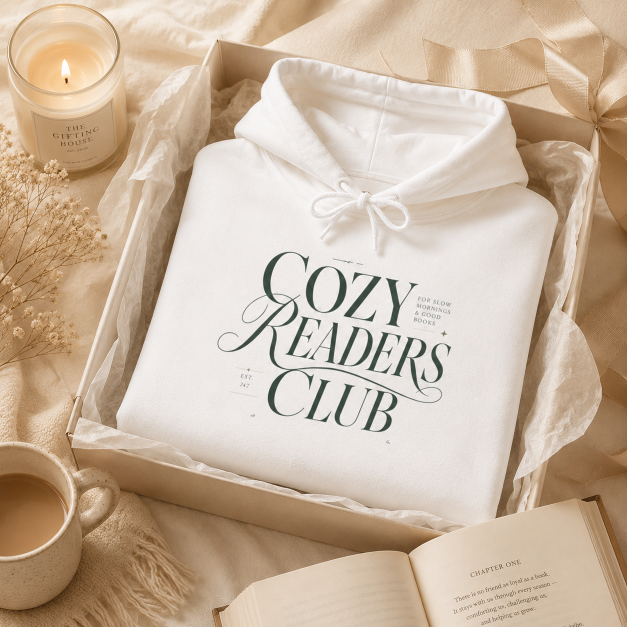 Cozy Readers Club Hoodie - Pullover for Book Lovers