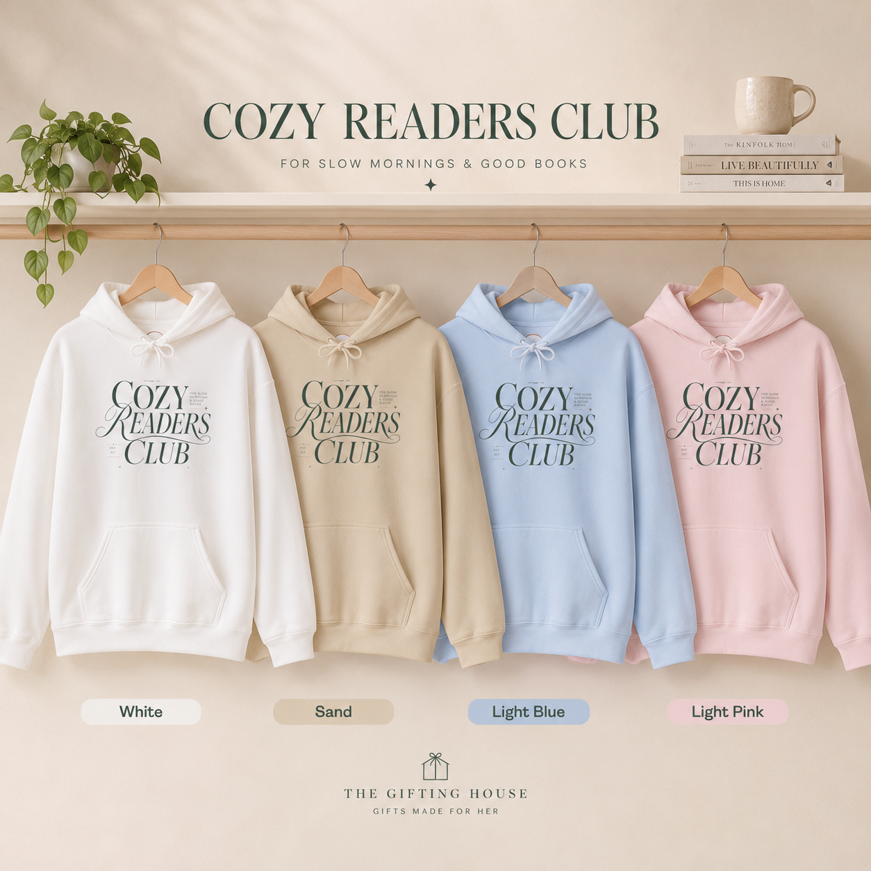 Cozy Readers Club Hoodie - Pullover for Book Lovers