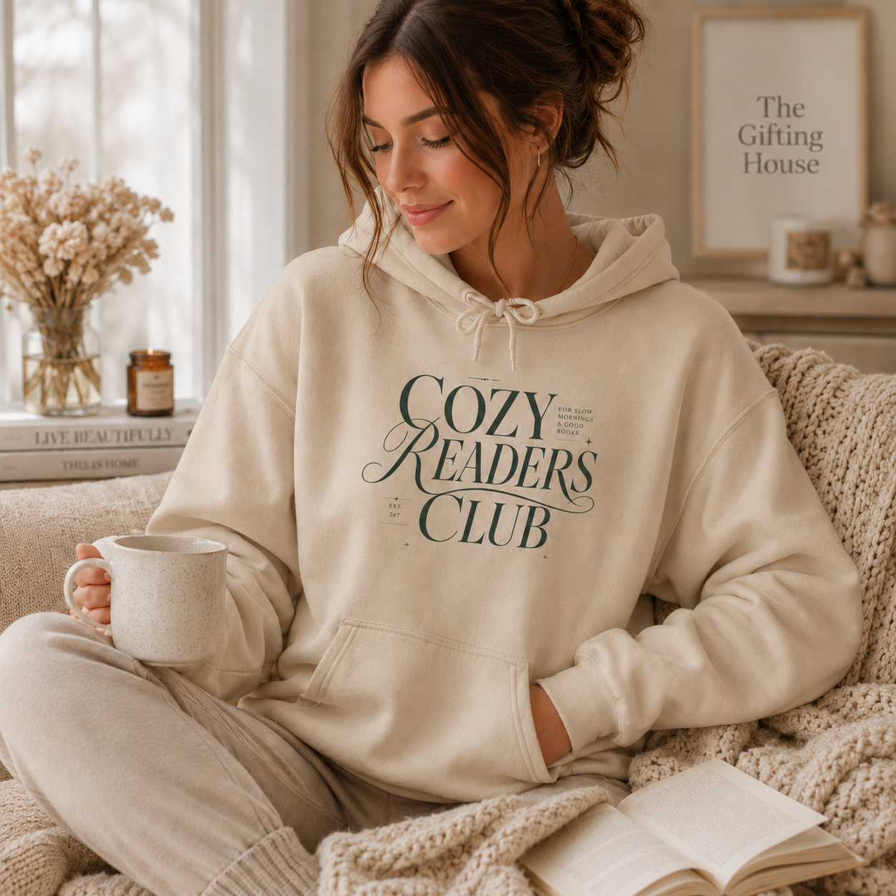 Cozy Readers Club Hoodie - Pullover for Book Lovers