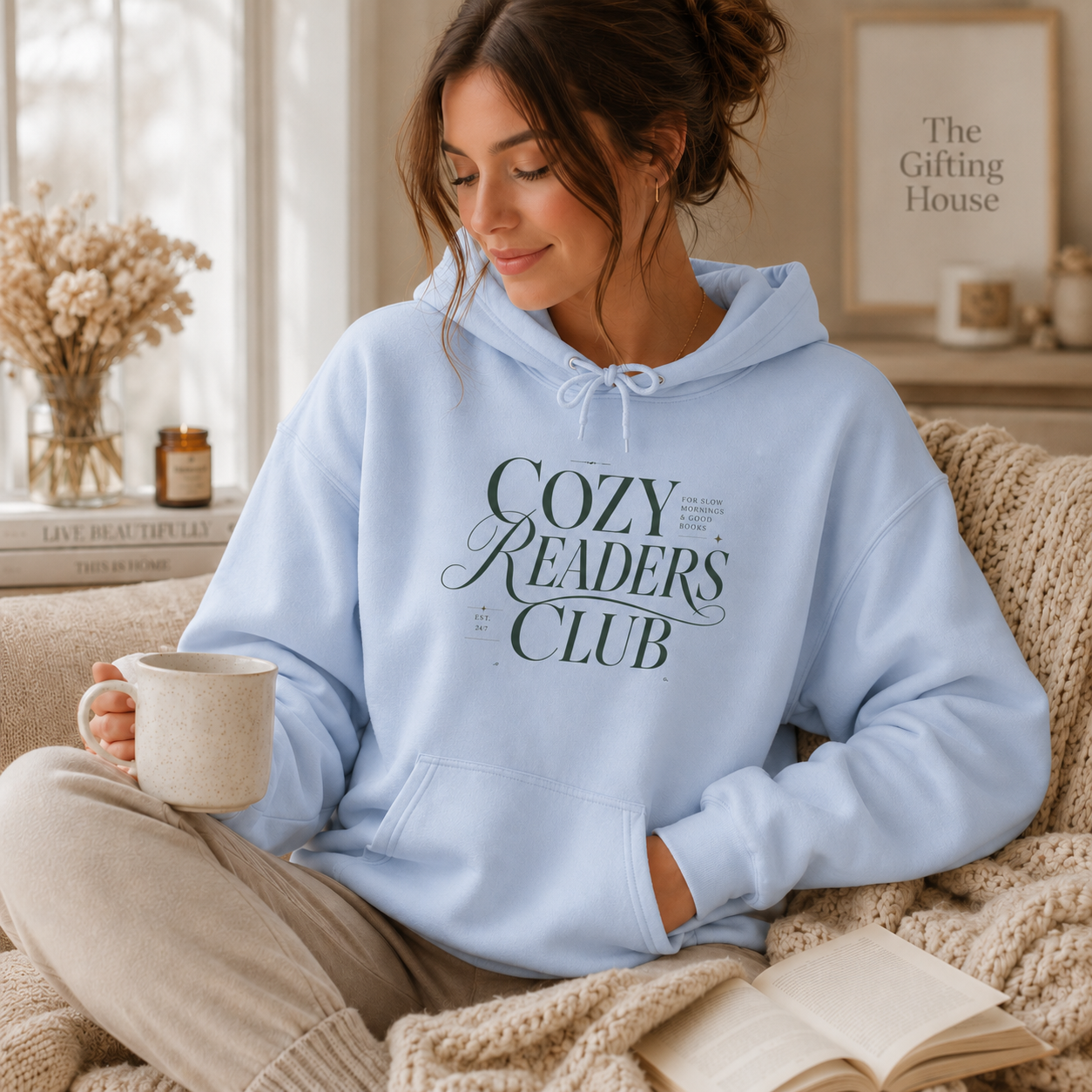Cozy Readers Club Hoodie - Pullover for Book Lovers