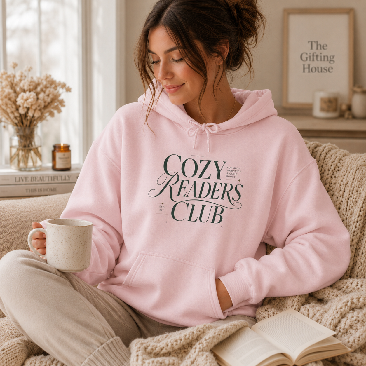 Cozy Readers Club Hoodie - Pullover for Book Lovers