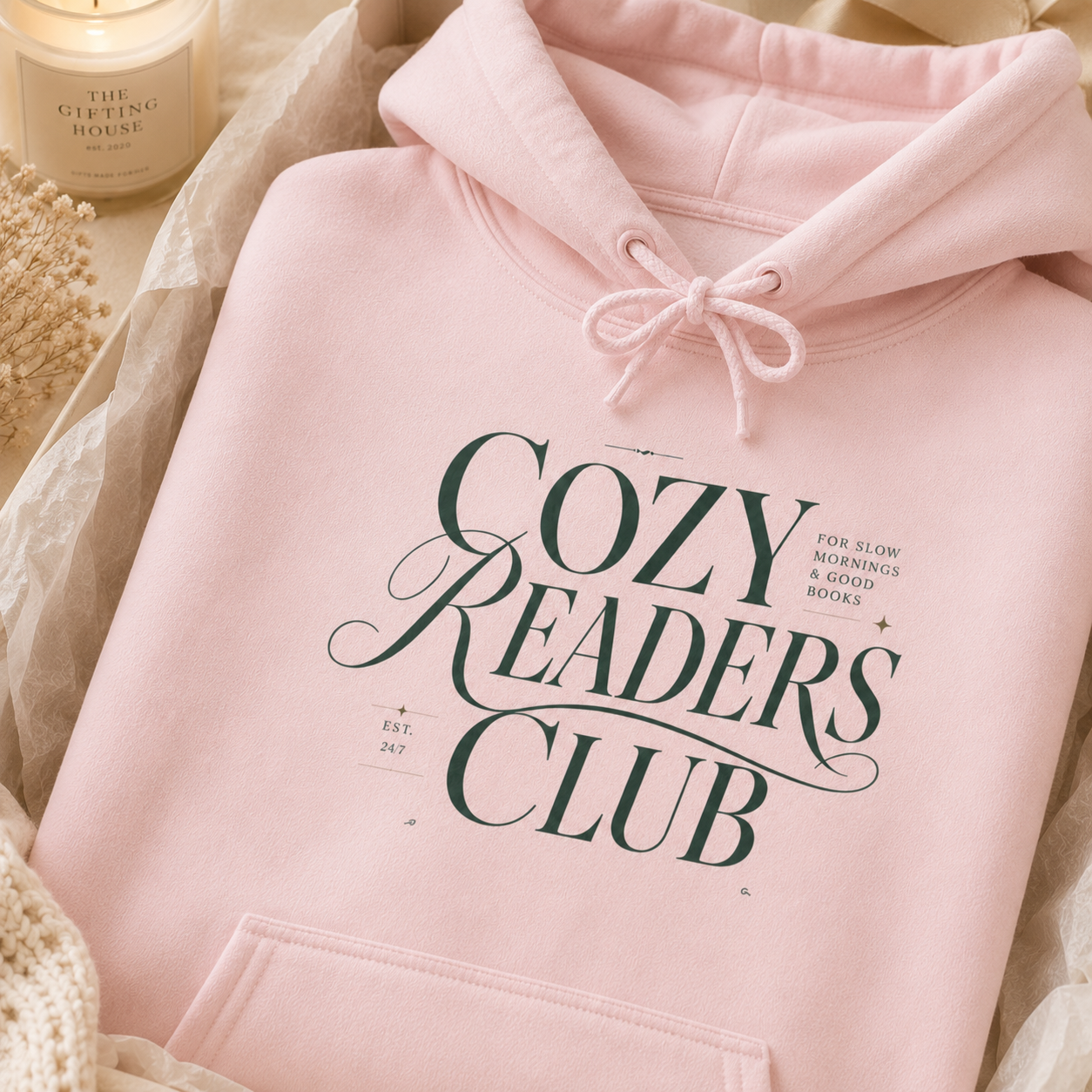 Cozy Readers Club Hoodie - Pullover for Book Lovers