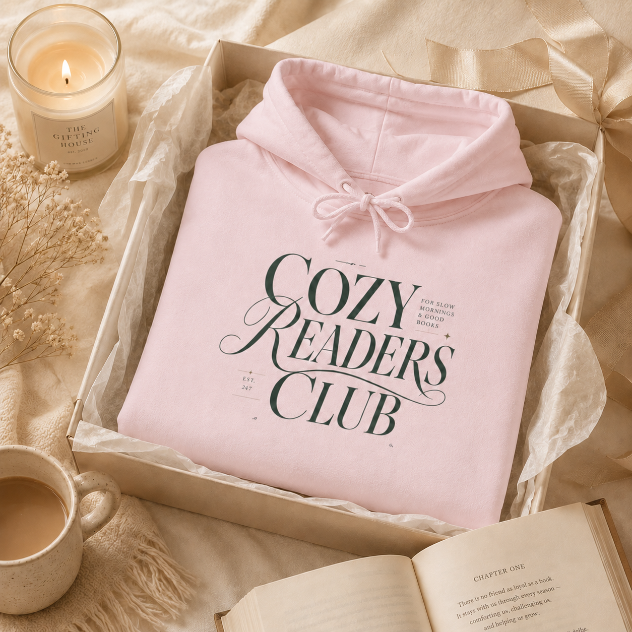 Cozy Readers Club Hoodie - Pullover for Book Lovers