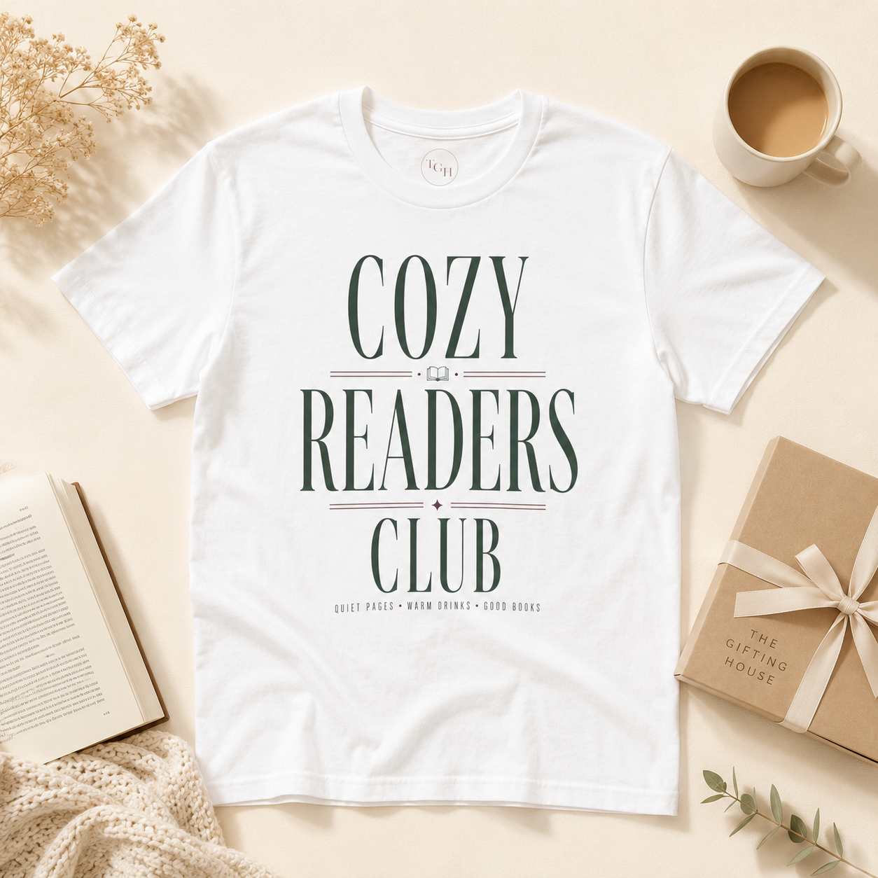 Cozy Readers Club T-Shirt - Feminine Literary Tee