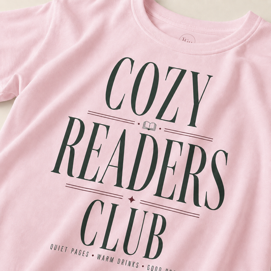 Cozy Readers Club T-Shirt - Feminine Literary Tee