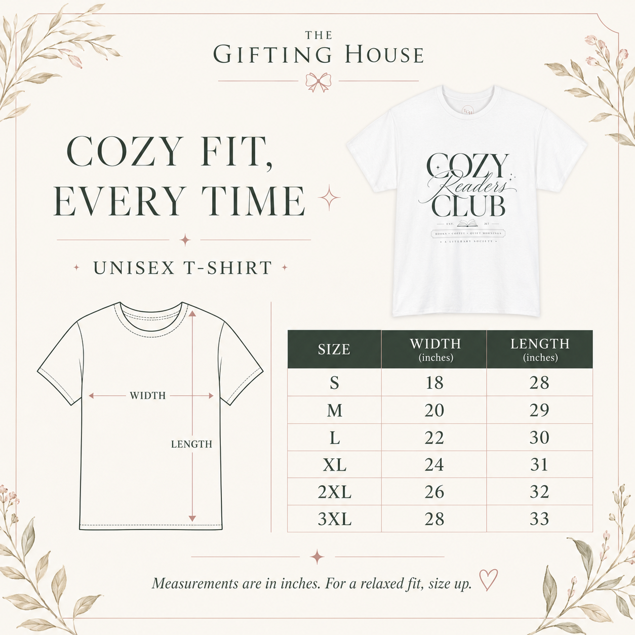 Cozy Readers Club T-Shirt - Elegant Book Lover Tee