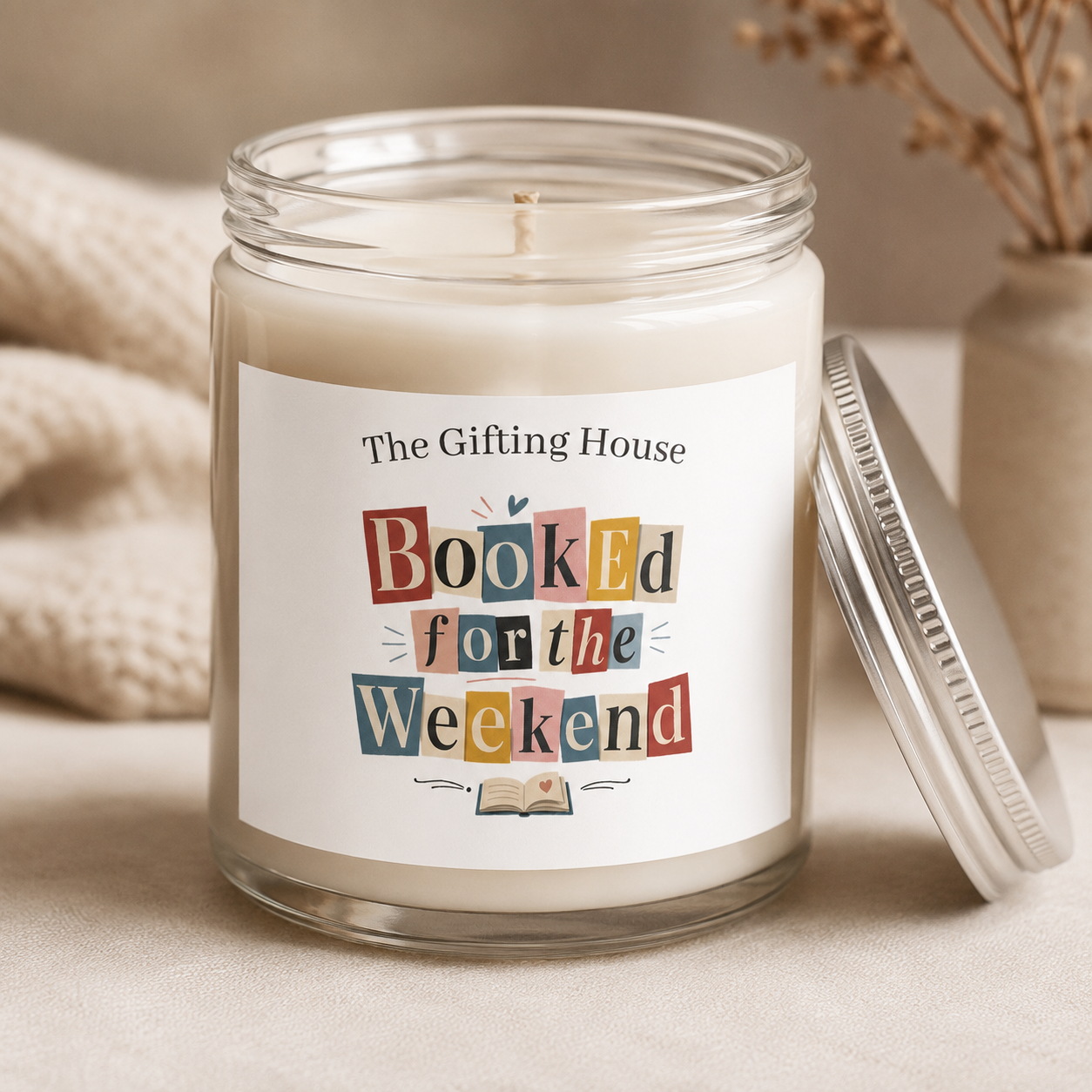Bookish Soy Candle 9oz - Booked for the Weekend Reader Gift