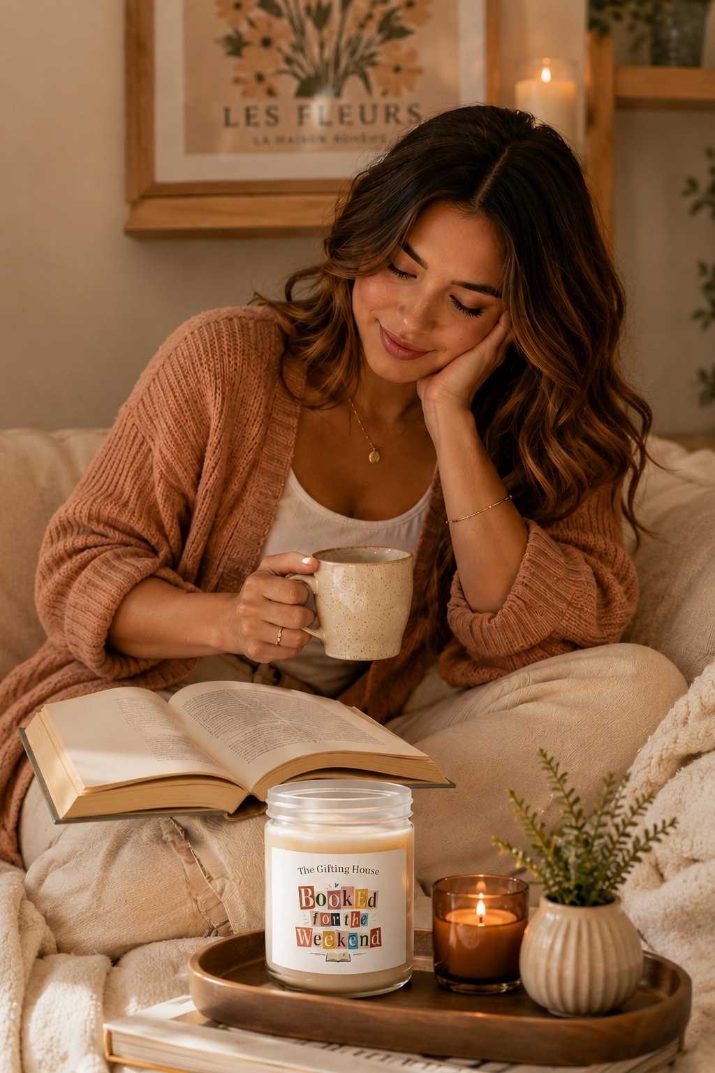 Bookish Soy Candle 9oz - Booked for the Weekend Reader Gift